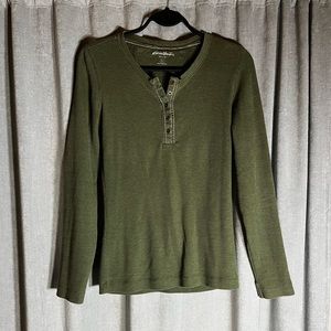 Long sleeve green Eddie Bauer shirt